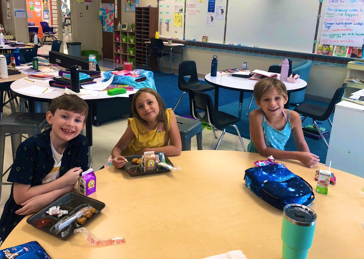 ms_aklamo's tweet photo. First blue card lunch of the year with the sweetest kids. “I can’t wait to have time just to learn more about you!” 🥹 @WilsonElem #WeareFHSD https://t.co/PRz8Gsa9sx