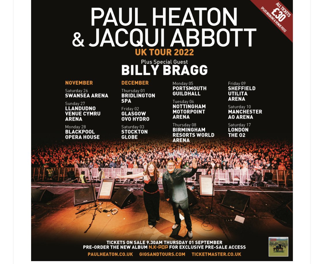 PeteWhite999's tweet photo. Looking forward to this gig in December at #Portsmouth. Memories of early days enjoying #TheBeautifulSouth & #TheHouseMartins. Great tunes & happy days! 🥳@PaulHeatonSolo #HappyHour #Rotterdam #SongForWhoever 😎 https://t.co/wrYod7mVpV