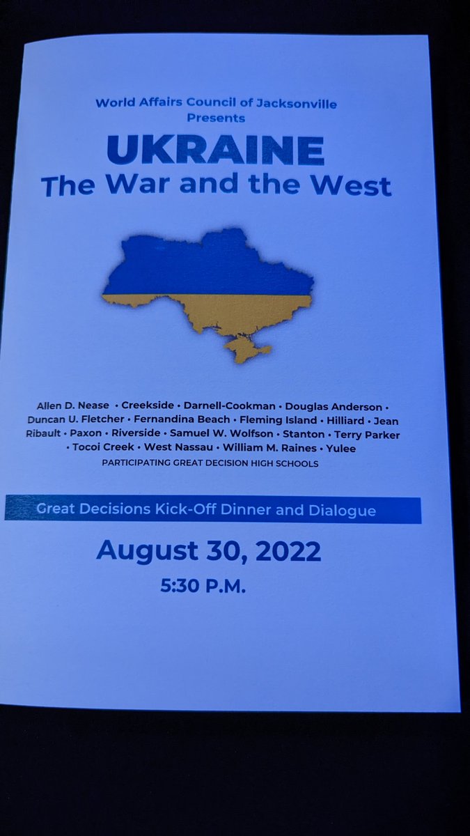MrSteinhardt's tweet photo. A great evening at the @WorldAffairsJax Great Decisions Kickoff Dinner https://t.co/lerInyxlGW