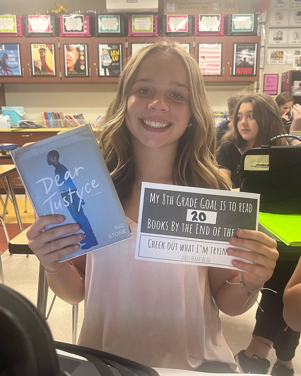 jennrettig's tweet photo. We always start the year setting some goals. 📚❤️📚 #rossramsread https://t.co/g60RmWOOny