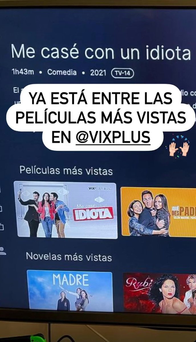 #MeCaséConUnIdiota entre las más vistas de <a href="/ViX_plus/">📍Vix</a> vía stories <a href="/SinSentidoFilms/">Sin Sentido Films</a>