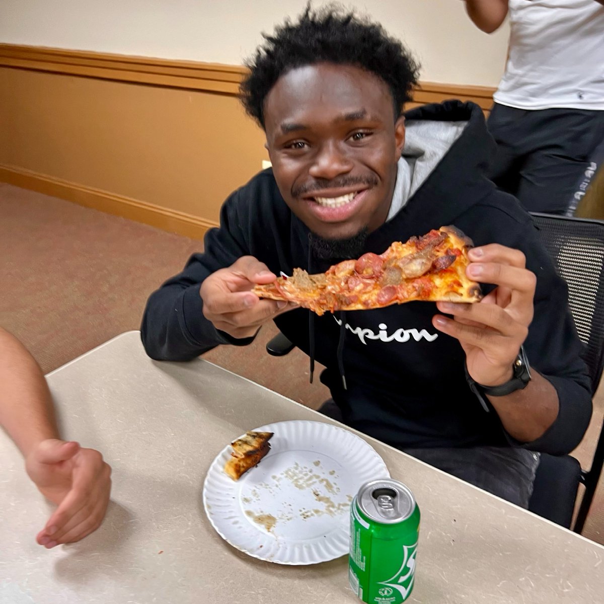 NCCFCares's tweet photo. That feeling you get when its 🍕night for #TastyTuesday. Huge thank you to the Bedingfield Family for providing @pepespizzeria - we couldn't decide between the white clam and the amanti della carne so we just ate 10 pieces each 😋

#frankpepe #pizzacoma https://t.co/ksccA3hY8N