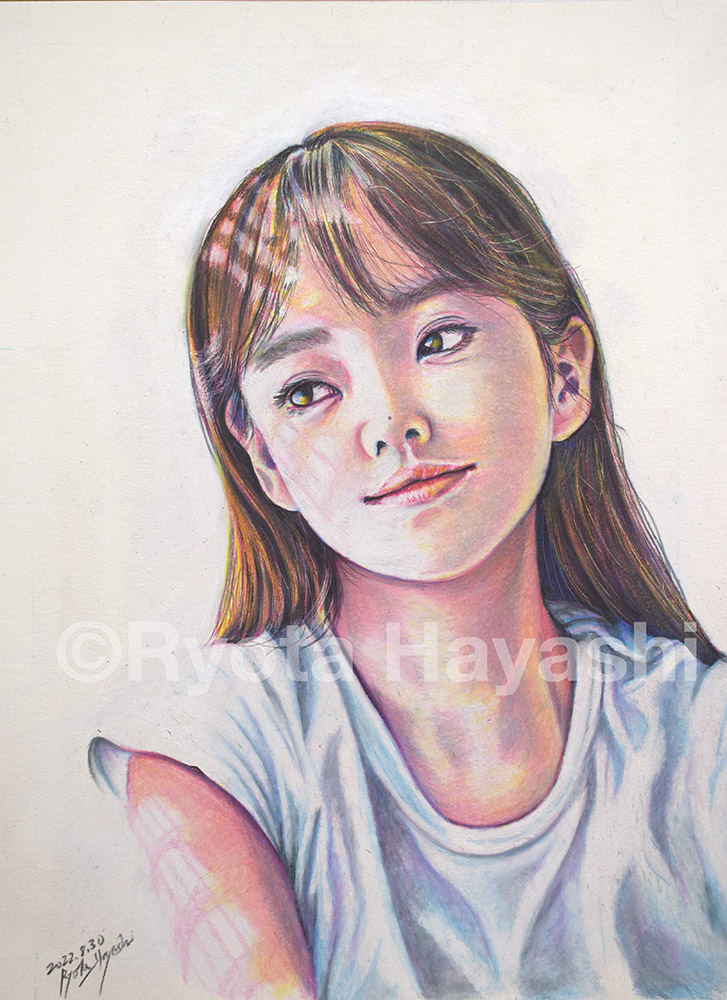 ということで9月度の林亮太色鉛筆教室は 人物画 をやります 可能であれば30cm 林 亮太 22年展12 21 26銀座ミレージャギャラリーのイラスト