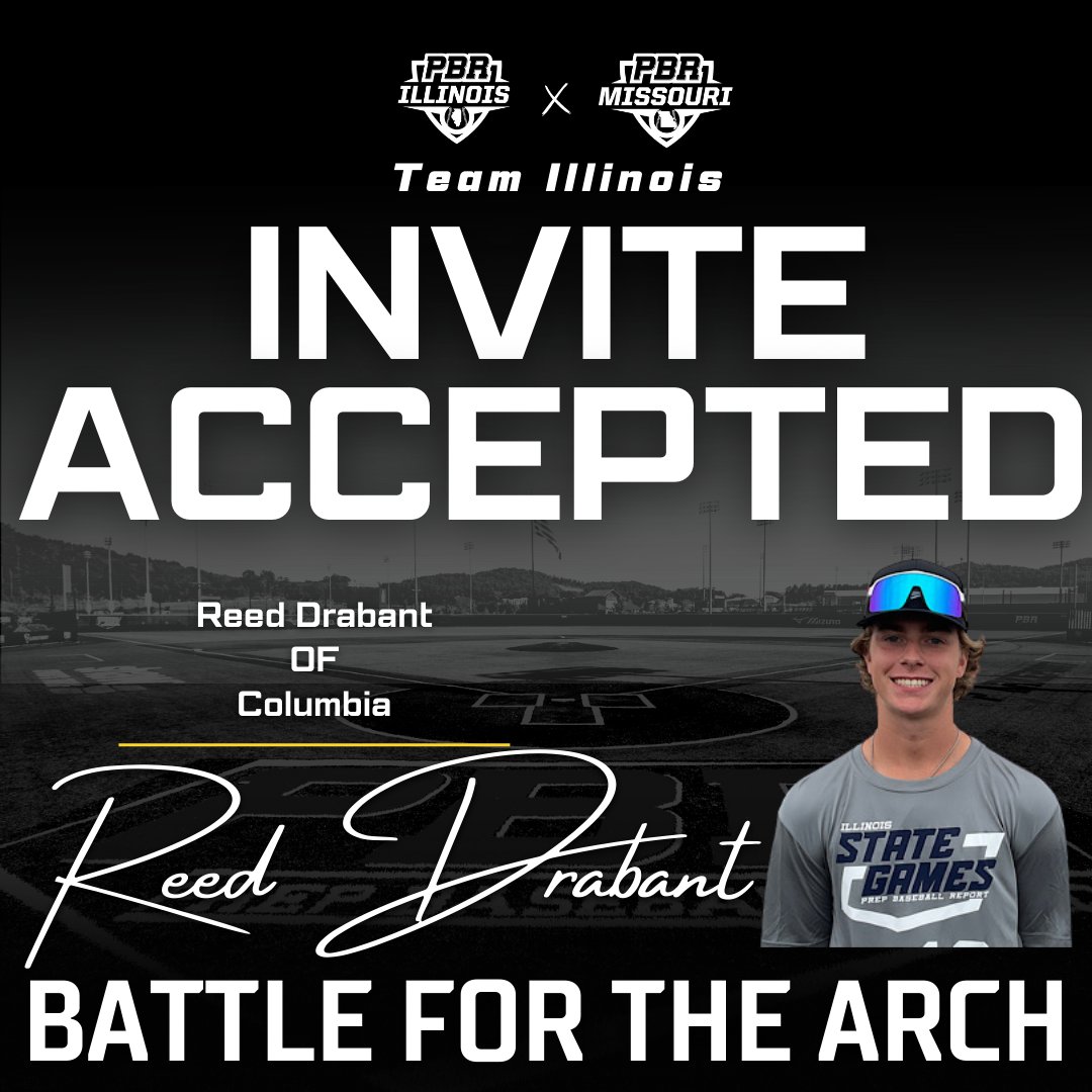 PrepBaseballIL's tweet photo. 𝓘𝓷𝓿𝓲𝓽𝓮 𝓐𝓬𝓬𝓮𝓹𝓮𝓽𝓮𝓭

A left-handed hitter who also emerged a winner from the #ILStateGames, OF Reed Drabant (@CHSEagleBasebal, 2023) will represent Team IL at the Battle for The Arch on 9/27. 

Request your invite &amp; join him. ⤵️

🔗: https://t.co/rAKF86VYNI https://t.co/zGhZPxhUcE