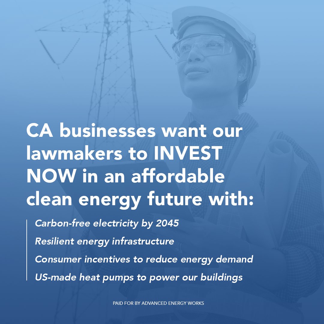 emilie_a_olson's tweet photo. 1 day left for #CALeg to pass big-ticket clean energy &amp; climate policies! Calling on #CALeg and @CAgovernor to lock in big investments in grid reliability, building decarb, transmission, DERs, &amp; getting to 100% clean energy faster. @AEEnet #AB1279 #AB2133 #SB126 #AB209 https://t.co/ZT1Hmwtj6Q