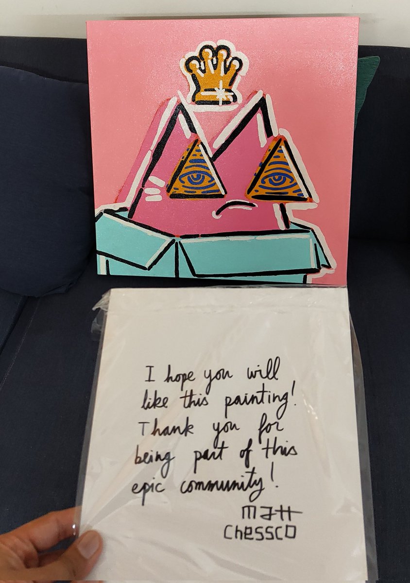gfxess's tweet photo. Thank you @mattchessco @popartcats for sending me this beautiful hand painted canvas 😍😍 this is so beautiful 🤩.. love the community. one of my favourite place to hang out. Thank you for being so dope 🌼 #NFTCommunity #popartcats #nfts #mattchessco https://t.co/aUDRAnTfgw
