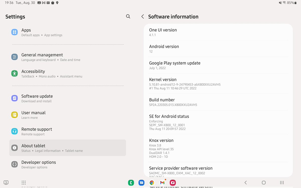 Da_Ali_G_Show's tweet photo. With the bottom taskbar One UI 4.1.1 @SamsungMobile #tabS8plus ready for better multitasking 😎 https://t.co/P6MiVyHO8U