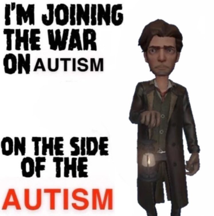 WheresDetective's tweet photo. The Detective SHOULD be joining Jack, Violetta, Yidhra, Eli, Hastur and Anne on the war on Autism on the side of Autism! https://t.co/GbBuOGUZjW