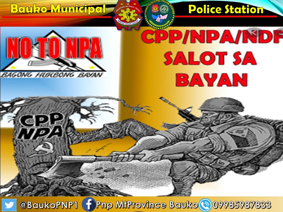 PNPBauko1's tweet photo. Pesteng mga terorista!!!!
-- Mas matindi pa sa COVID19,
pinapatay ang kinabukasan ng mga kabatan..
#PulisAtKomunidad
#PNPKakampiMo
#labansakumunistangterorista
#SupportELCAC https://t.co/LuzTC53vwO