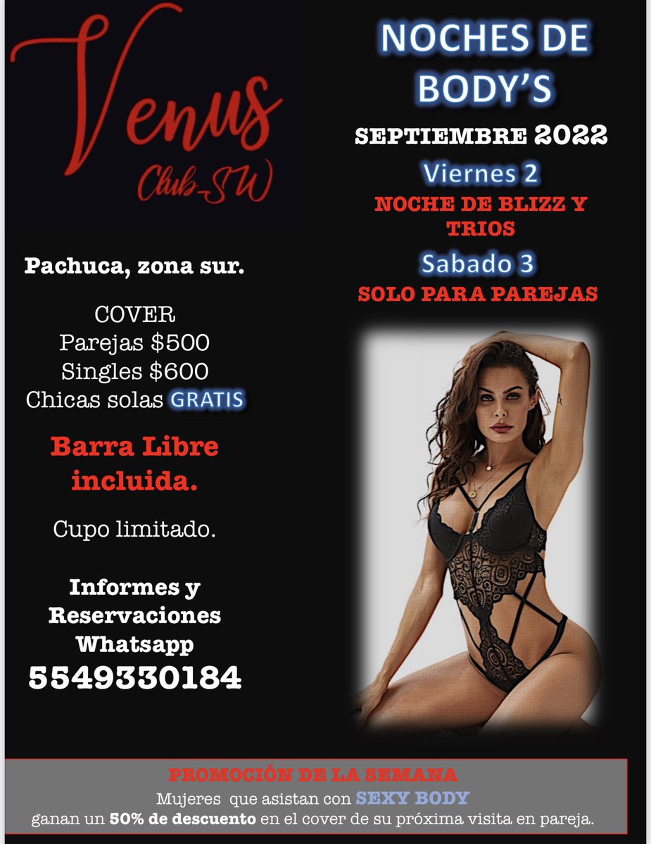 VenusClubSW2's tweet photo. ♥️Este fin de semana los esperamos en VENUS CLUB SW donde puedes vivir tus fantasías♥️

👉🏼Información y reservaciones por WhatsApp https://t.co/K1USCKBNM4