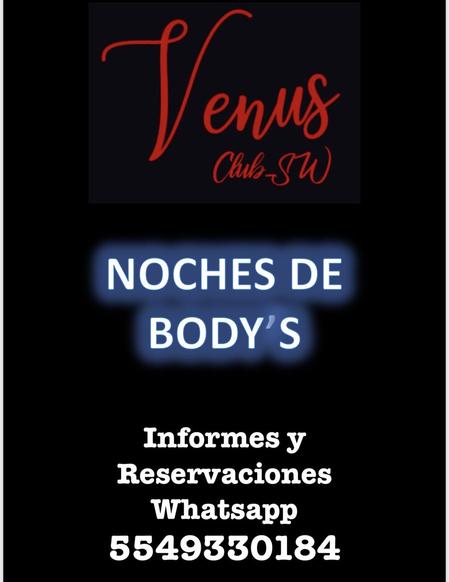 VenusClubSW2's tweet photo. ♥️Este fin de semana los esperamos en VENUS CLUB SW donde puedes vivir tus fantasías♥️

👉🏼Información y reservaciones por WhatsApp https://t.co/K1USCKBNM4