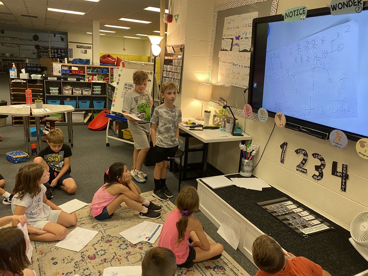 Mathematicians can draw pictures to help them visualize math tasks. We are sharing our thinking so that we can see there are many ways to solve a problem- not just one way! <a href="/CUYHTS/">Cuyahoga Heights Schools</a>
