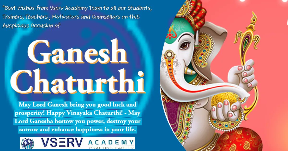 vservacademy's tweet photo. Happy Ganesh Utsav to all . Ganpati bappa Morya !!! https://t.co/l7Nahtr0Of
