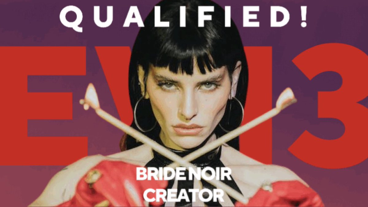 evsnt_chrys's tweet photo. Bride Noir has QUALIFIED to the Eurovisn’t 13 Grand Final with her song Creator! We hope you continue to support her and vote for Estonia this Saturday! 🇪🇪🔥🧡 #Eurovisnt https://t.co/YTnA1SPQTl