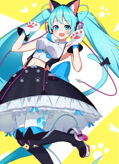 幕張にゃんこ描かせていただきました#にゃんこズONLINE#初音ミク 