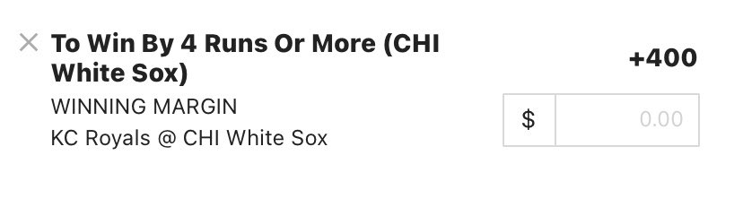 One__Bet's tweet photo. August 30th Game 11 Royals @ White Sox’s:

White Sox’s to win by 4 or more +400

#gamblingtwitter #mlbpicks #onebet https://t.co/DwRHL8mC2x
