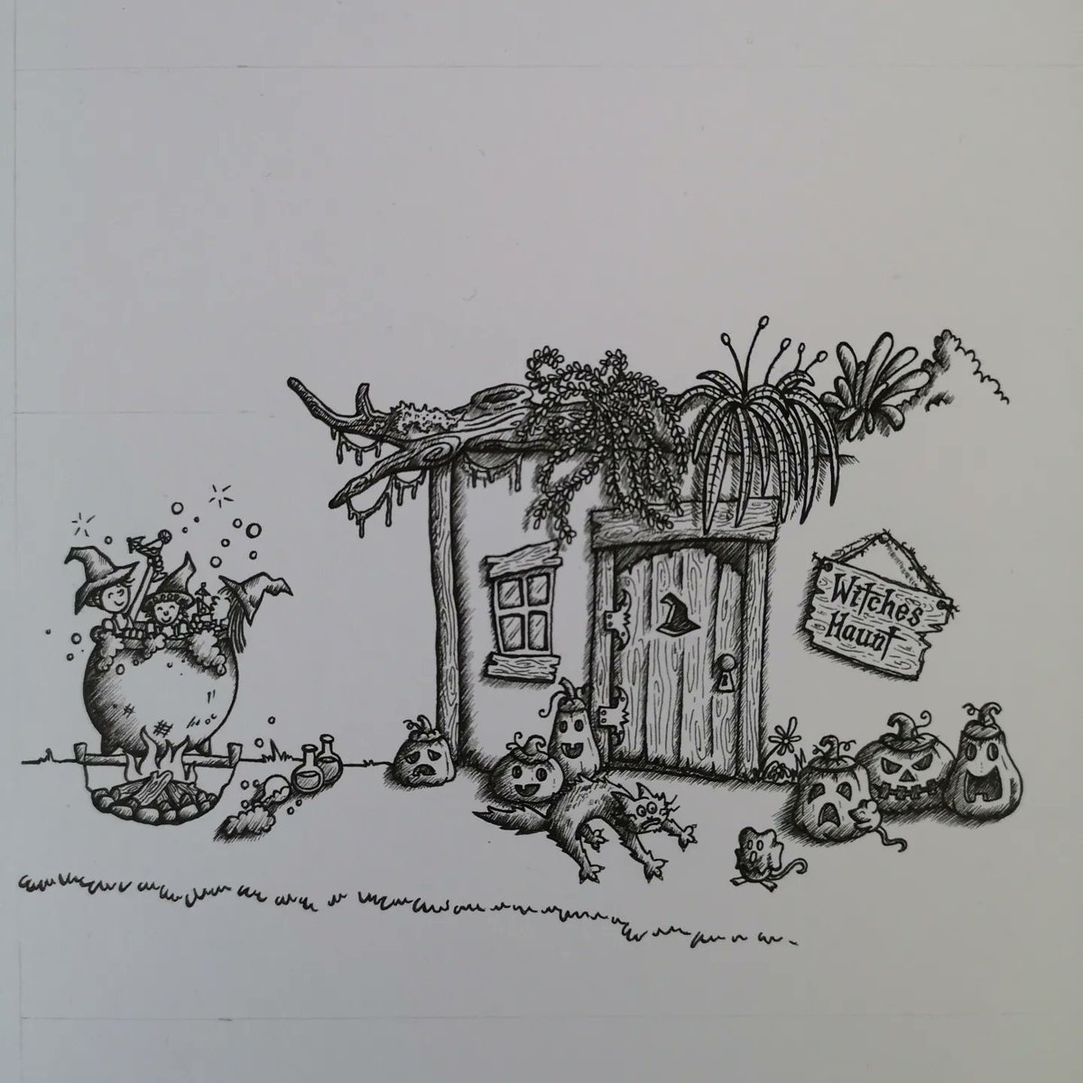weebird20art's tweet photo. Welcome to the Witches Haunt!

Join me on my newest inking adventure as I draw humourous and weird happenings in this spooky wimmelbilder coming up to Halloween season 👻🎃🦇

What things would you like to see in this witch themed drawing?

#wimmelbilder #witchyart #inkdrawing https://t.co/zoapBbVu1F