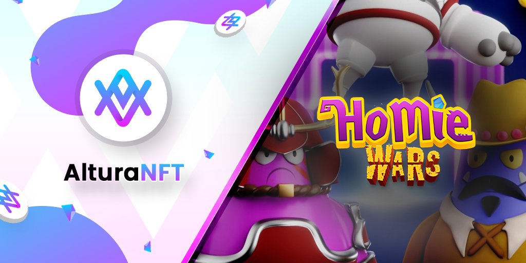 ⚡️We are excited to welcome <a href="/homie_wars/">Homie Wars | Moved to @PlayHomieWars!</a>, a battle2earn #metaverse, to Altura's ecosystem!

Homie Wars will be using #Altura to integrate Smart #NFTs in their metaverse.

Check them out here 👇
homiewars.com
