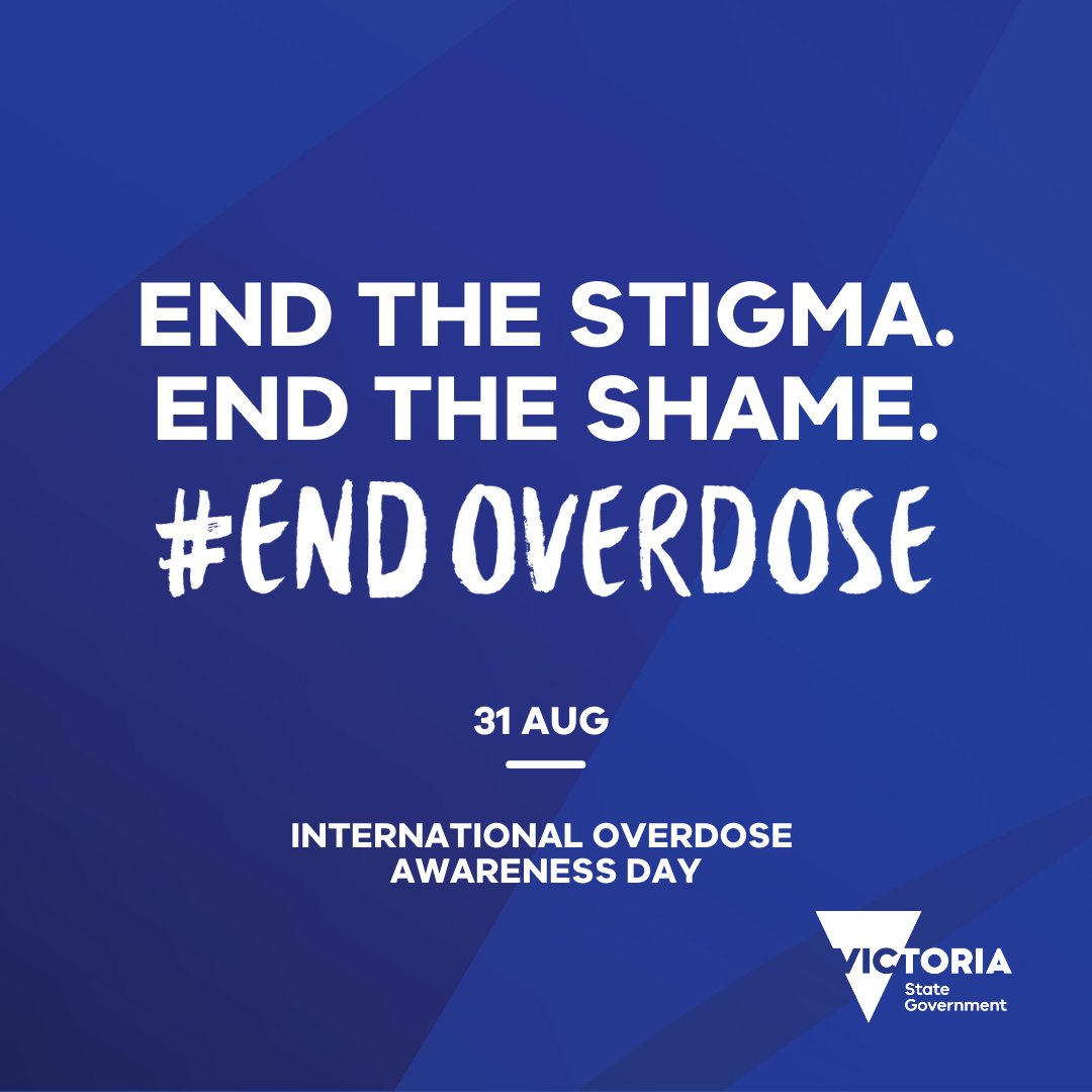 VicGovDH's tweet photo. Today is #InternationalOverdoseAwarenessDay  the world’s largest annual campaign to #EndOverdose.

We remember, without stigma, those who have died and acknowledge the grief of the family and friends left behind. https://t.co/SjBIHwBKt9