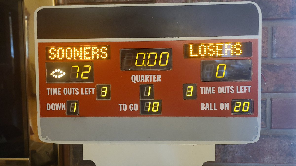 OuScoreboard's tweet photo. So I hear it's almost football season again. Maybe I should wake up and start practicing. #Sooners https://t.co/T0dLt06I46