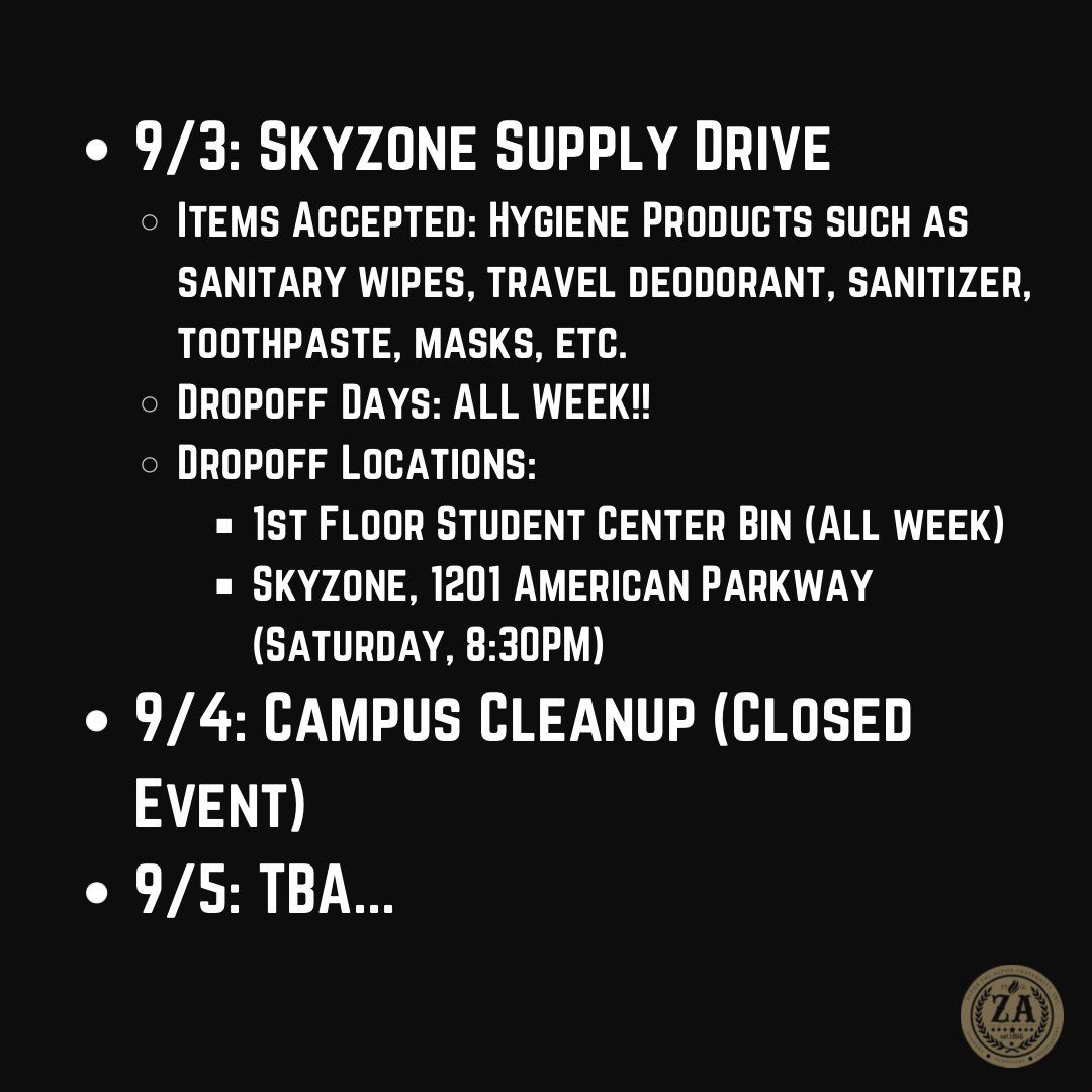 Join us for our Labor Day Weekend of Service, 9/3-9/5 as we give back to the Columbia Community through our Hygiene Supply Drive! 😁 Additionally, by partnering with SkyZone Columbia, to jump for FREE we ask that you donate items.