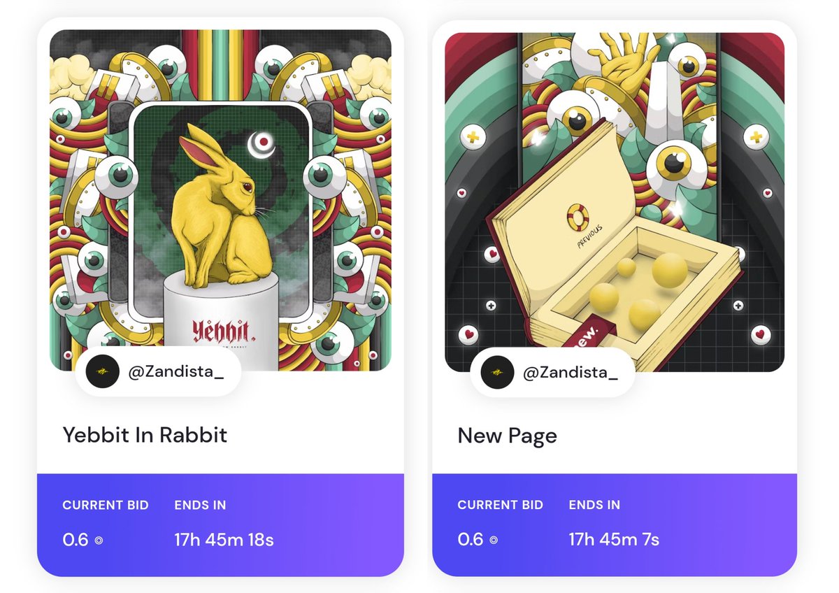 Zandista_'s tweet photo. 🚨🚨 Auction Live 🚨🚨
🚨🚨 Auction Live 🚨🚨
Thank you so much @Nadeemcrypto for starting the auction on my piece 😍😍😍 im so honored !!!
.
Current bid : 0.6 $SOL

Link On Comment ⬇️⬇️

#NFTCommunity #NFT #nftcollector #Solana #NFTs #SolanaCommunity https://t.co/g5glIqsvUW