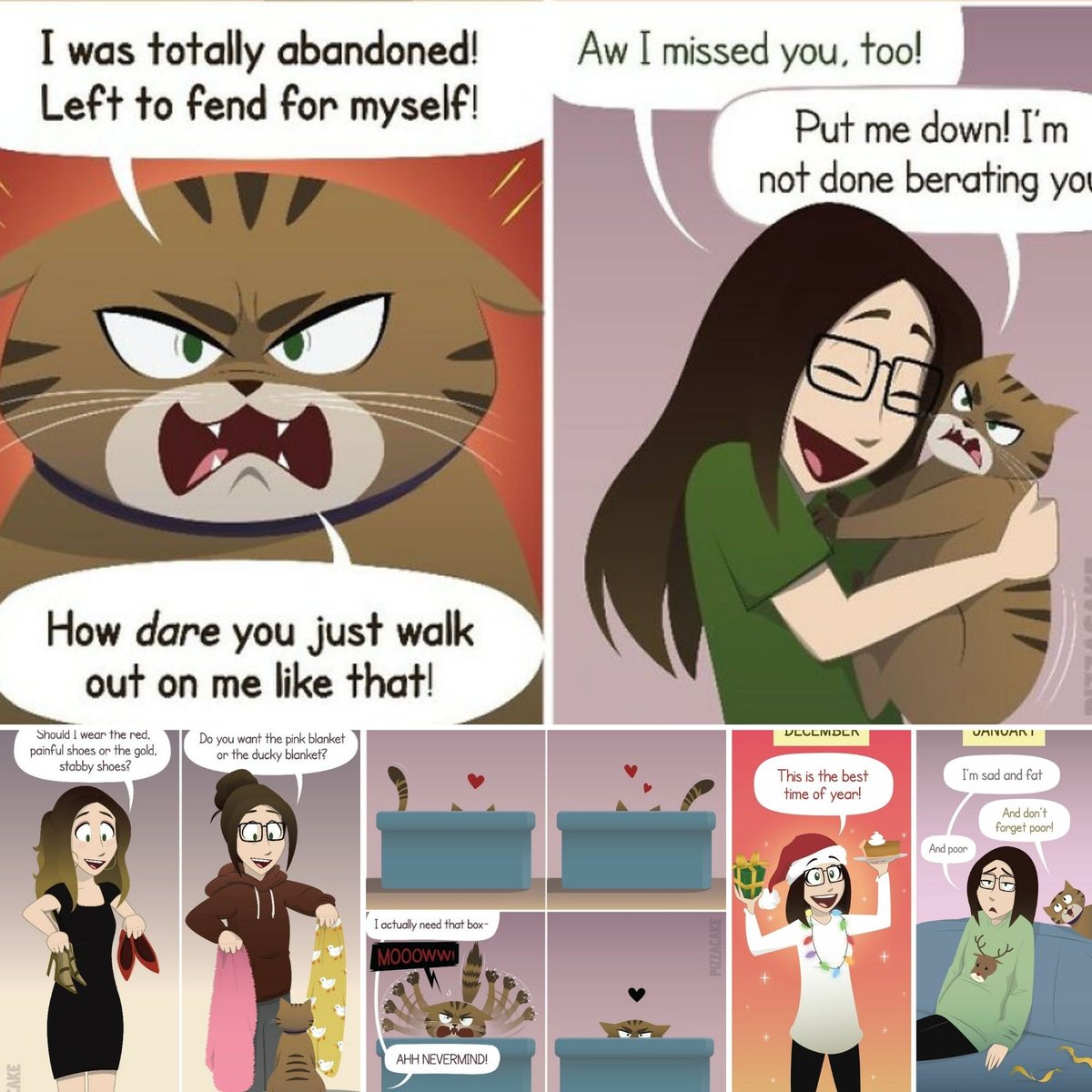 FunCats7's tweet photo. This talented artist designed some funny illustrations that every cat owner will completely relate to.