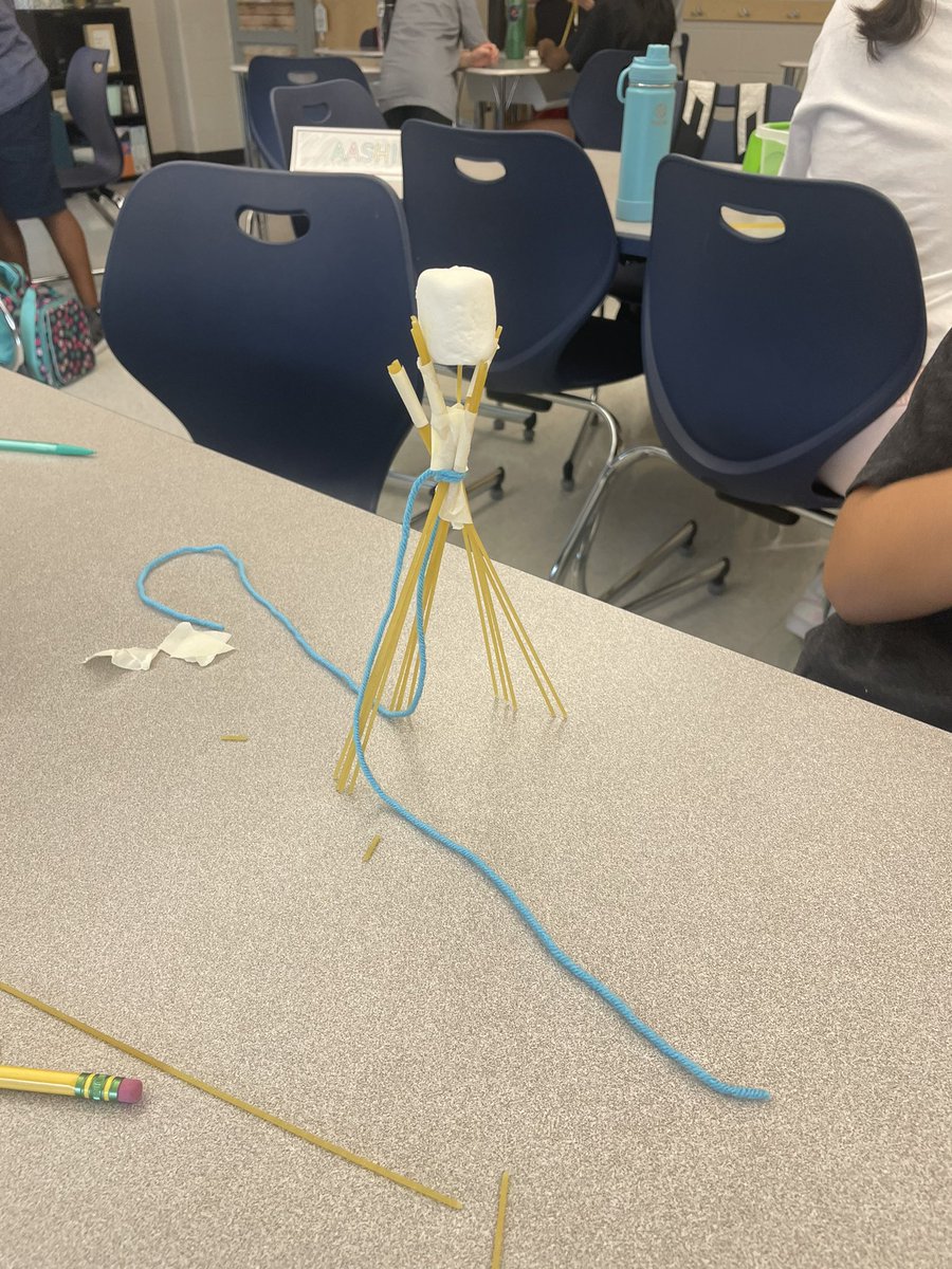 cblivers's tweet photo. Spaghetti marshmallow challenge & lots of teamwork on day 1! #DASDpride https://t.co/tdnqt2rmgR