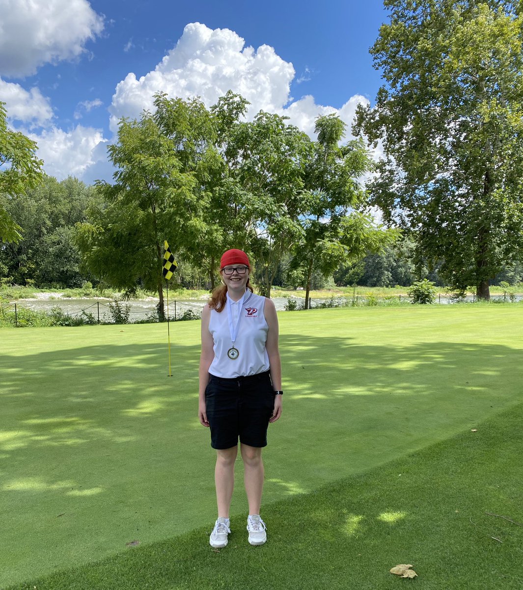 PikeHSgolf's tweet photo. OH! And did I mention that Betsy ALSO went up and down on the 18th hole to shoot her best 18 hole score of the season AND make the all conference team??? 

Way to go, Betsy!

#pikeproud
@PikeHSAthletics https://t.co/Pssdzp3w3z