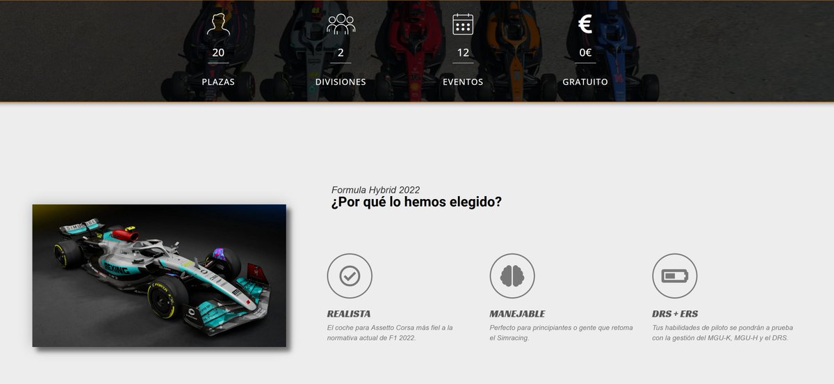 FormulaOnlineF1's tweet photo. ¡Seguimos teniendo plazas libres para el Campeonato de #AssettoCorsa con el #FormulaHybrid2022!

· Tenemos 2 divisiones
· Gratuito
· 12 Eventos
· Empezamos el 11/09 en Monza (pretemporada)
· Division 2 a las 20:15 los domingos

+info: https://t.co/tAtUDg13X4 https://t.co/SM5kkOsw7W