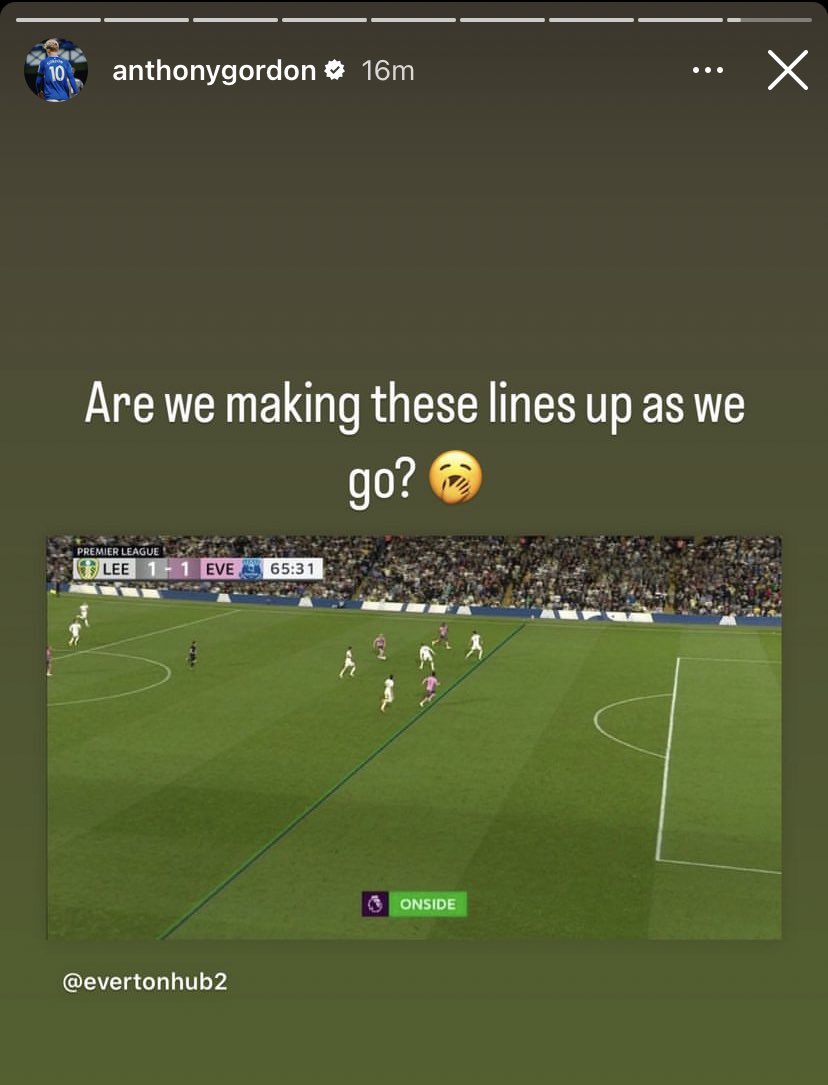 EvertonNewsFeed's tweet photo. 📱Anthony Gordon’s latest Instagram story post https://t.co/4Cw6M00J6i