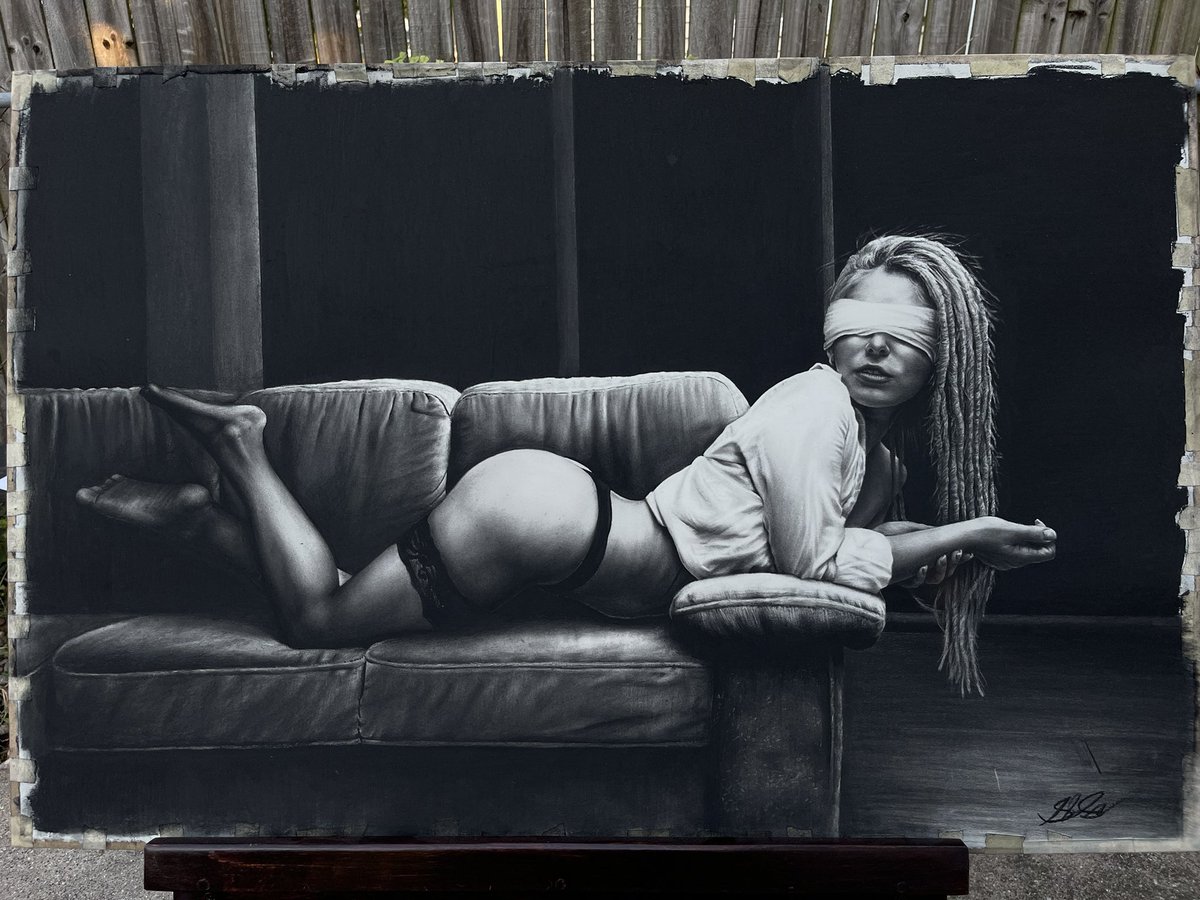 Finished Charcoal Drawing - “Depth : Organ” Charcoal on paper, 24”x36”