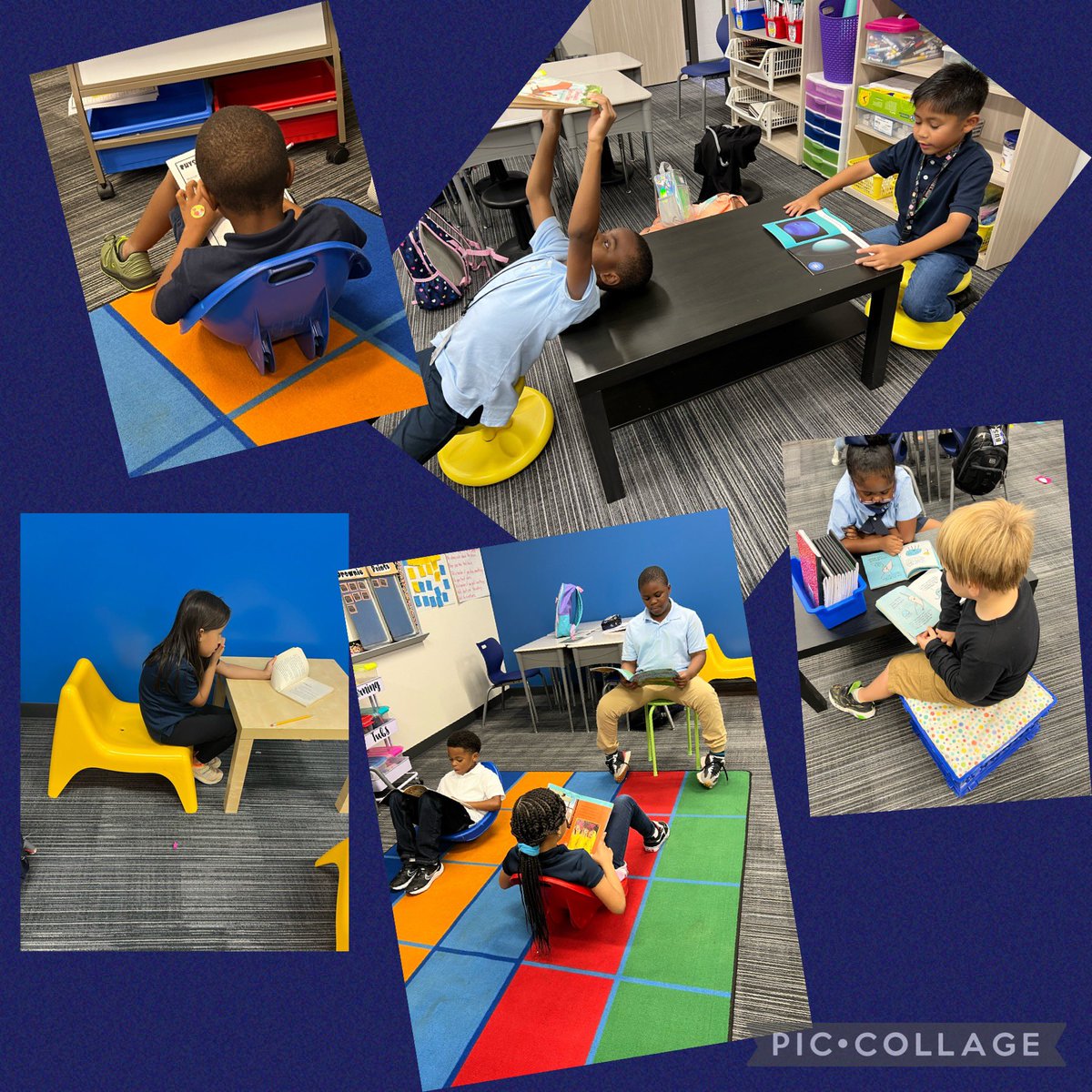 These #2ndtonone kiddos are making good use of their flexible seating options. <a href="/MPEKnights/">Maxine Phelan Elementary</a> #phelanelite