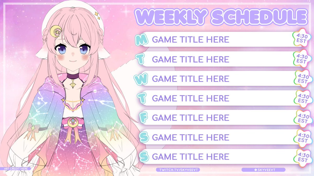 yandcre's tweet photo. Thank you so much, @SkyveeVT , for commissioning me! I had really enjoyed making your schedule graphic for you!

Commissions are still open! Details below.
#envtuber #vtuber #vtuberassets #VCarePackage https://t.co/KBXkmpmvfa