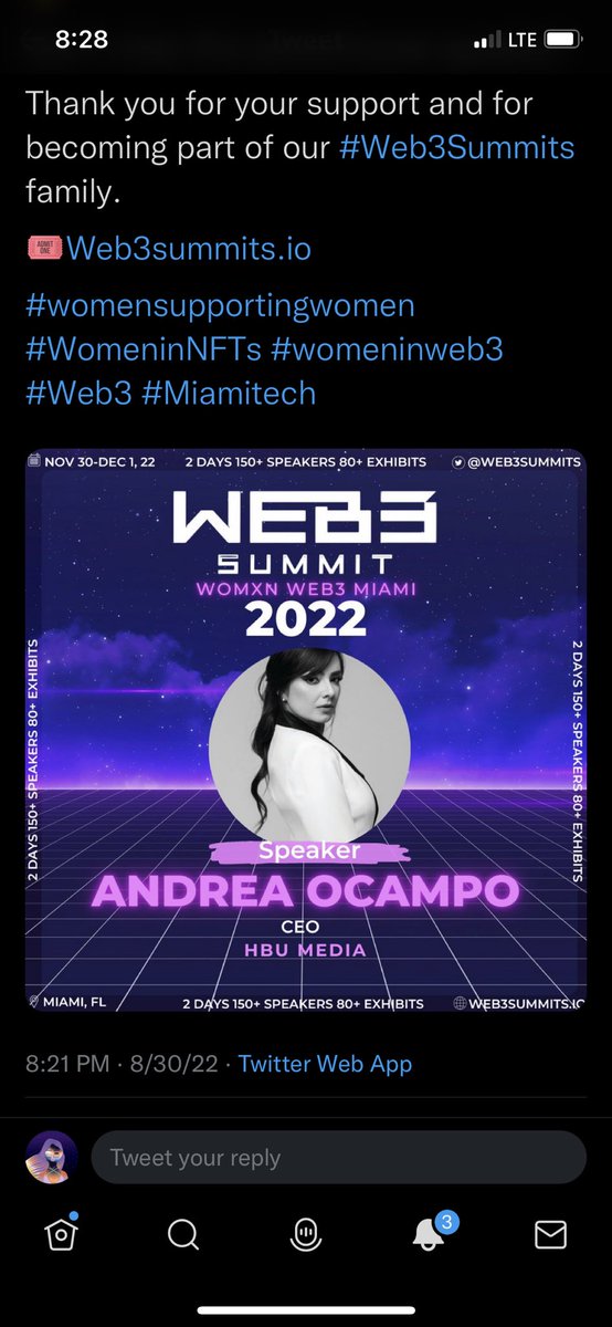 GOENFT's tweet photo. @Web3summits Our founder @AndreaOcampoTV will be speaking next to web3 leaders. Stay tuned! https://t.co/03yFq1tHxV