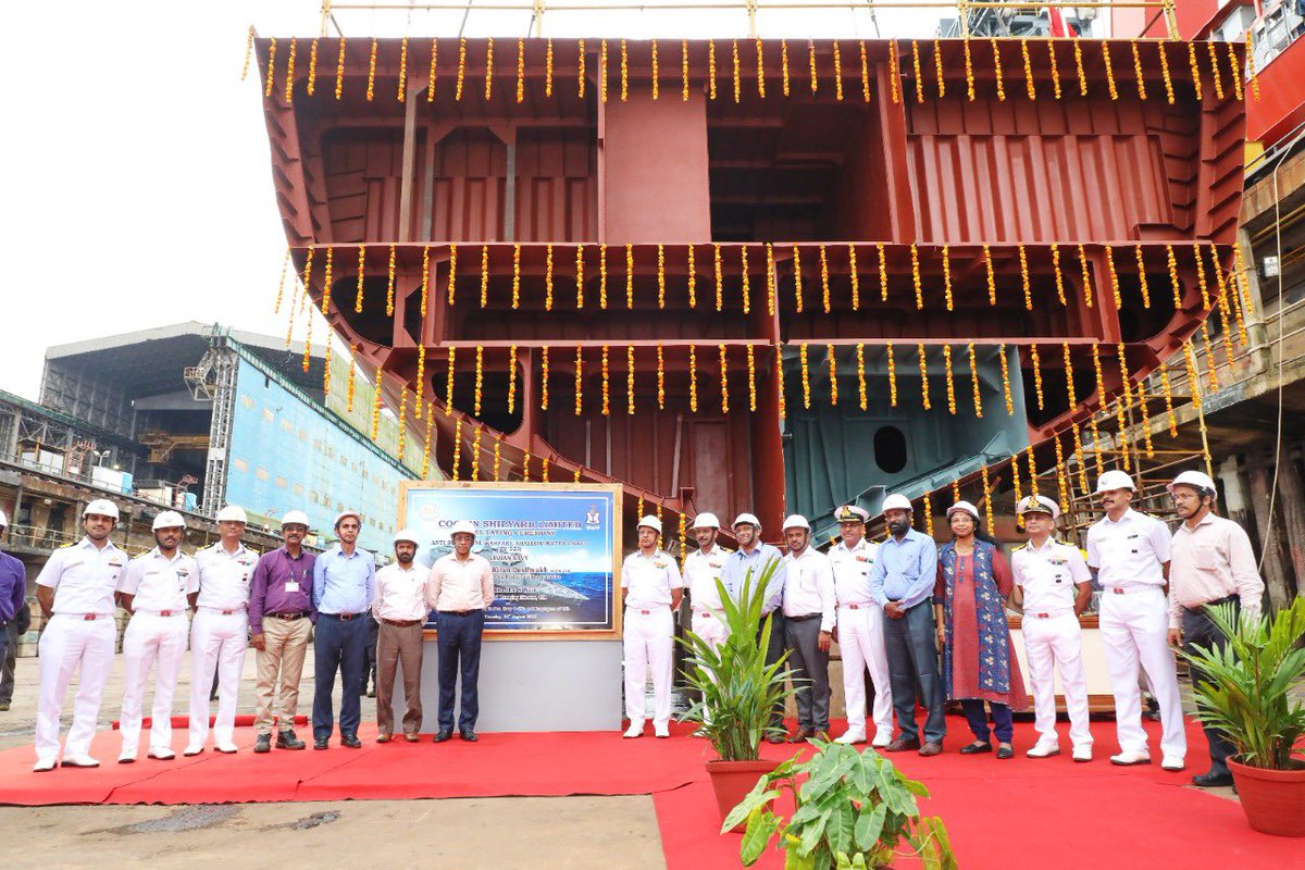 Cochin Shipyard Ltd on Twitter "Keel laying of the first Anti