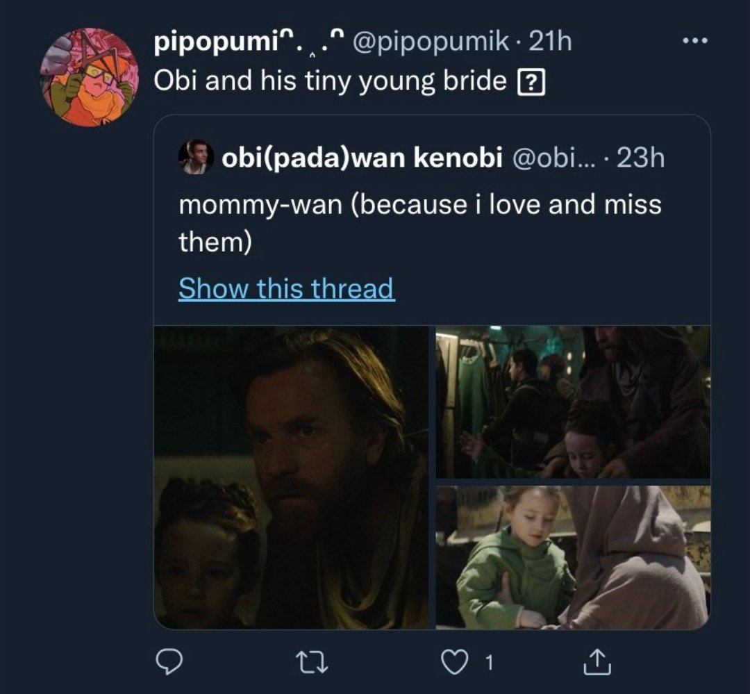 These are the types of people @starwars wanted in their fandom. People SHIPPING 50 year old Obi-Wan with 10 year old Leia. They're more than willing to call out a few DMs to their actors, so I'm sure they'll denounce disgusting filth like this, right!?!?