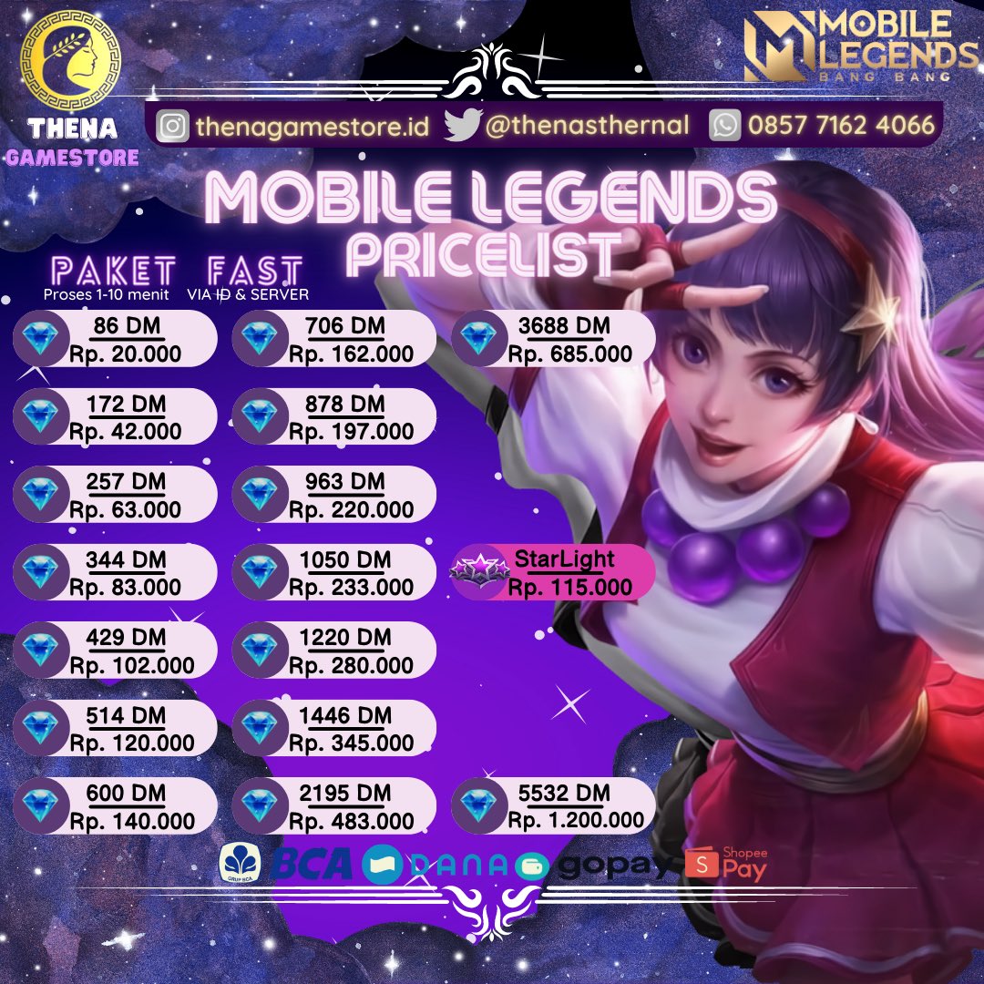 Thena || Jual Diamond ML • top up game tweet media
