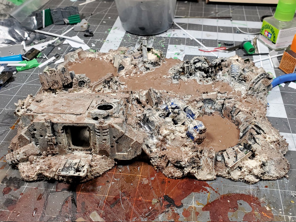 #hobbystreak day 220; worked on a giant pile of junk and may have gotten carried away with the texture/effect paints.