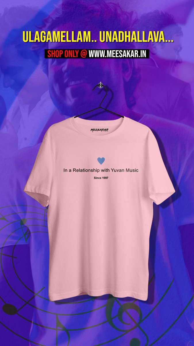 meesakar's tweet photo. In a relationship with @thisisysr music since 1997 ❤️

Grab yours @ https://t.co/kUwZYkIufr 

#meesakar #yuvan #yuvanshankarraja #ysr #littlemaestro #hbdyuvan #kingofbgm #u1 #yuvanism #yuvansongs #yuvantshirts #yuvanbgm #yuvanmusical #withlovefromcoimbatore #wearyourpride https://t.co/JeqEjN3FRn
