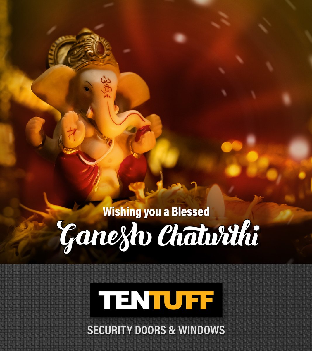 TentuffTM's tweet photo. May Lord Ganesha bless you with wisdom to overcome every obstacle on your path to success. TENTUFF™ wishes you a very Happy Ganesh Chaturthi.
#GaneshaHabba #HappyGaneshChaturthi #ganeshchaturthi #ganeshchaturthi2022 #tentuff #securityscreen #festival #bhfyp https://t.co/roKPTaa4Ok