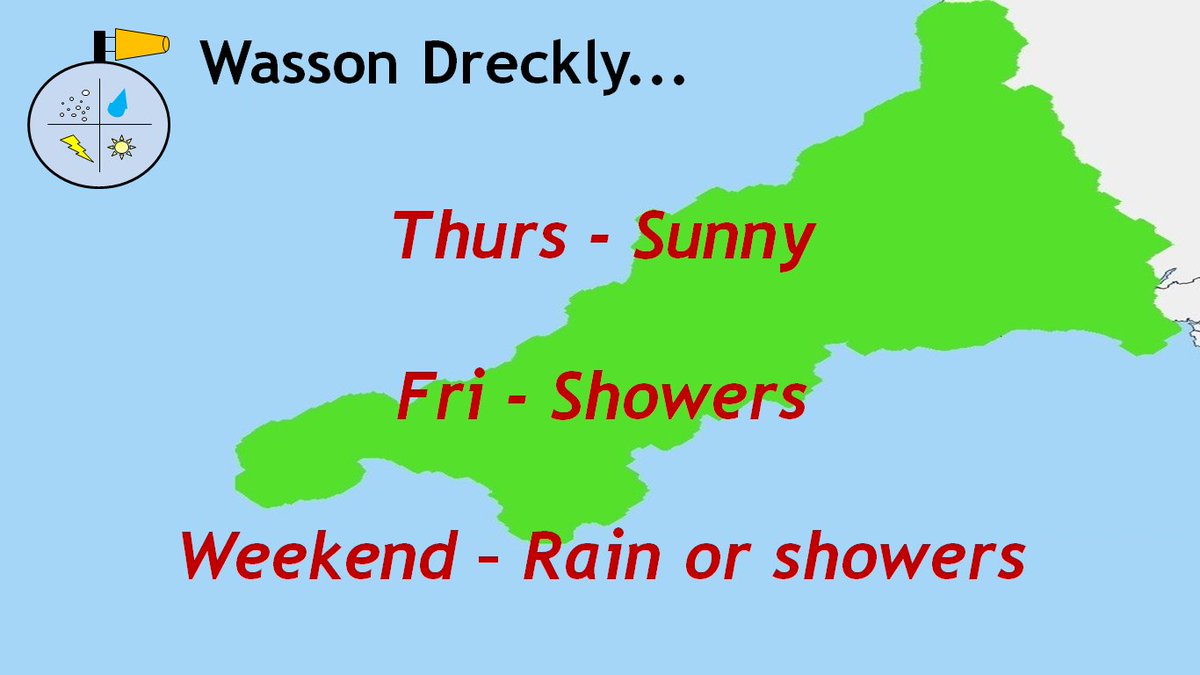 WeatherKernow's tweet photo. Ere is a quick glance of what to expect over the next few days my ansoms
#weather #Kernow #Cornwall #Cornishweather https://t.co/ygRKYsemGO