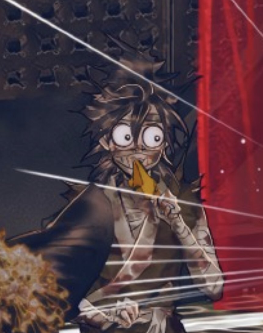 ToffeeKat's tweet photo. OMFG I JUST REALIZED LANG YING MADE THIS FACE IN THE NEW CH OF THE TGCF MANHUA (ch 80) 🤡🤡 #Tgcf #mxtx https://t.co/z8ktOhykQY