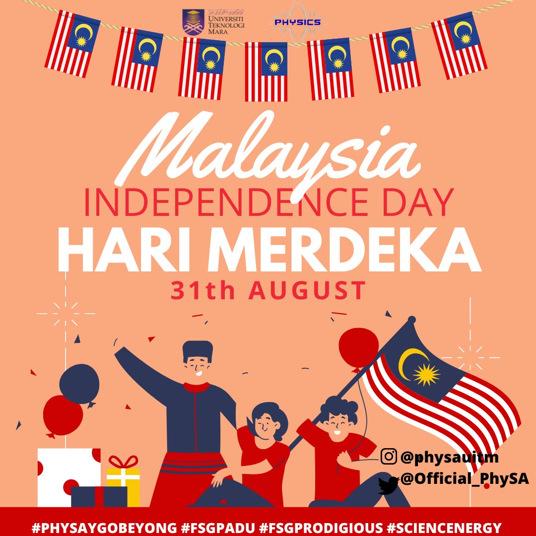 Official_PhySA's tweet photo. Assalammualaikum WBT 
Salam sejahtera 
Salam UiTM di hatiku ❤️
Salam FSG padu 

SELAMAT MENYAMBUT HARI KEMERDEKAAN YANG KE 65!

Setelah dunia dikejutkan dengan penyakit yang luar biasa, harini Malaysia bangkit dengan suasana yang lebih mengembirakan. https://t.co/JnEIikaxew