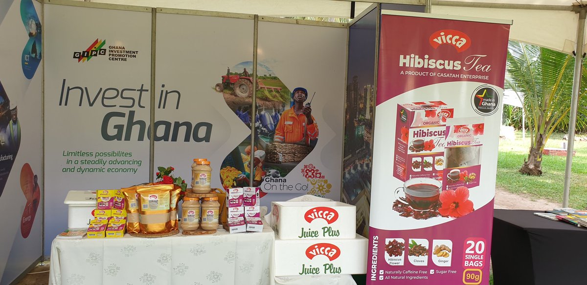 viccajuiceplus's tweet photo. Exhibition of #Vicca products at #gipcyef2022 yesterday. Thanks to @gipcghana for supporting Ghanaian business. Connect, Accelerate and Grow. https://t.co/Okd5wys0xm