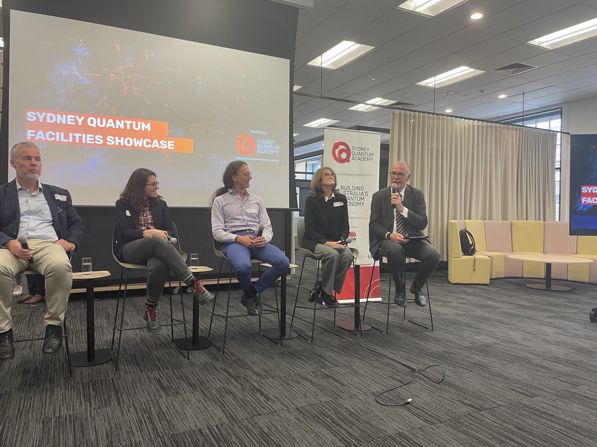 CourtNadia's tweet photo. At the Quantum Facilities Showcase hearing from the panel about what capabilities are needed to support Australia’s growing quantum economy ⁦@SydneyQuantum⁩ #SydneyQuantum https://t.co/rIPYHVEgry