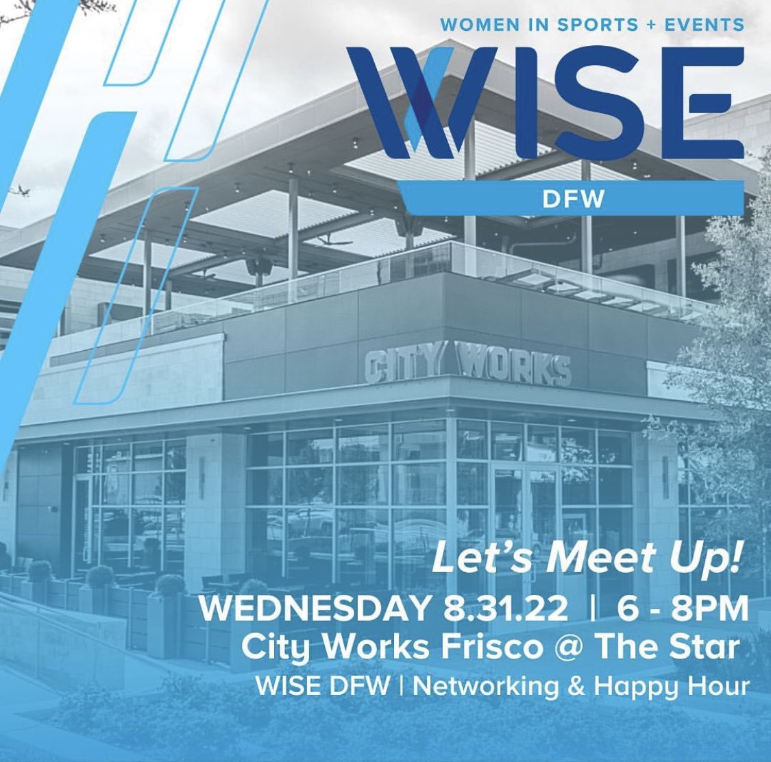 Have you registered yet?! Join us for our Summer Happy Hour!!! 🍹

🔹Lite bites and drinks provided
🔹Bring your business cards to network and be entered to win WISE DFW prizes!
Click here to register!!

eventbrite.com/e/wise-dfw-wor…

#WISEworks #WomenInSports #networkingevent