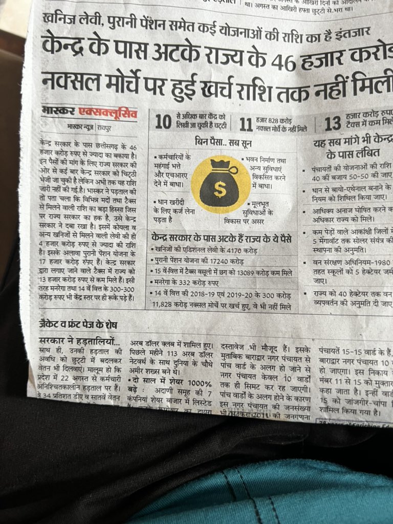 Chattishgarh ke karmchari strike per hai ,jata soche adarniye Bhupesh baghel ji ne to,6%DA,pention yojna,5day week Sab to Diya.ab Modi ji se Chattishgarh ka hakk ki ladai ladni chahiye.