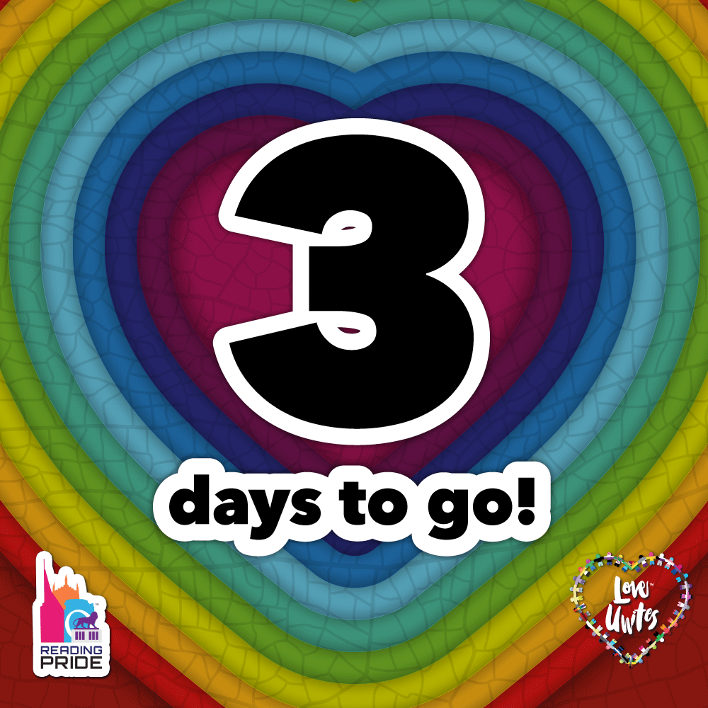 Guess what? Only 3 more days to go to our #LoveUnites Parade &amp; Festival 2022!

#MoreThanLGBT #ReadingPride #LoveUnites