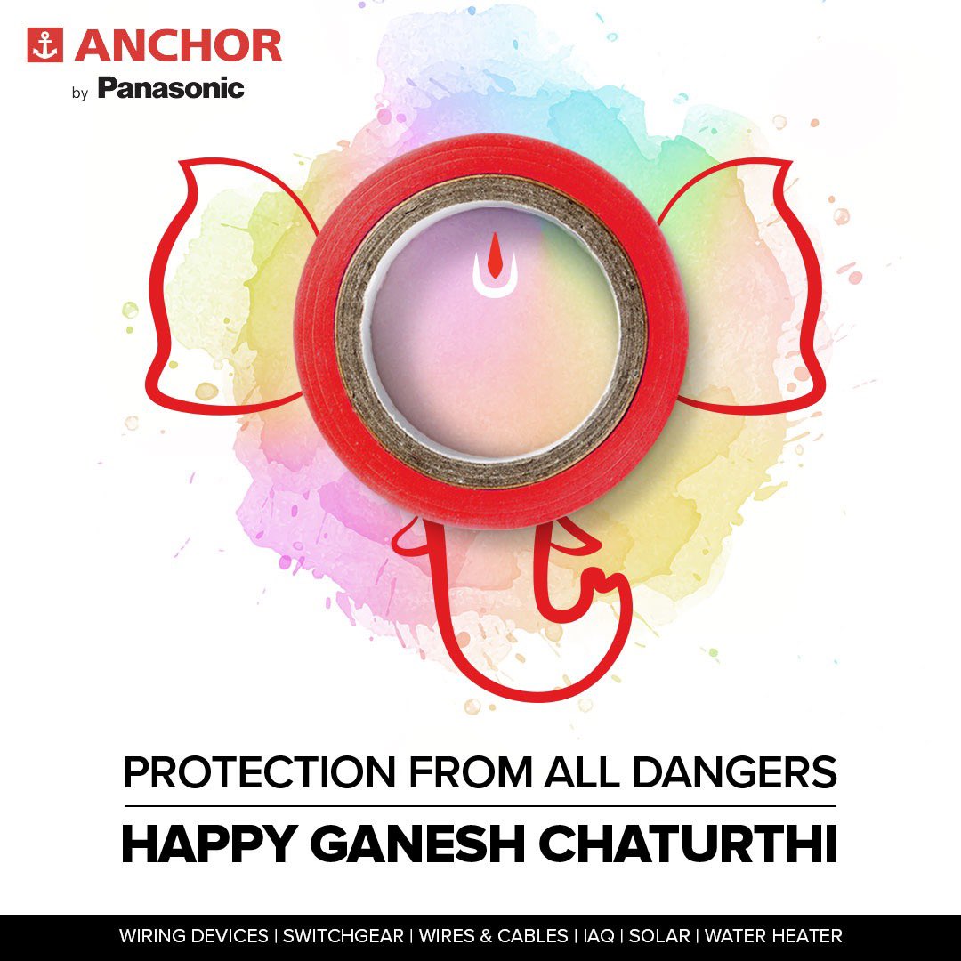 AnchorPanasonic's tweet photo. May Lord Ganesha always protect you and your loved ones from harm and danger. Happy Ganesh Chaturthi!
#AnchorbyPanasonic #HappyGaneshChaturthi #PVCinsulationTapes #anchorsafety https://t.co/XDHfBlSJOs